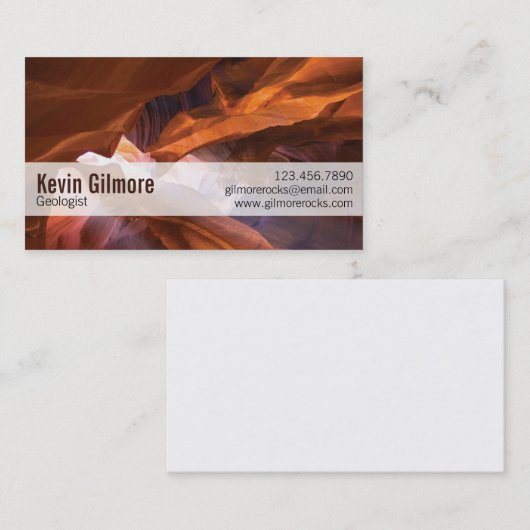 Steinhöhlen-Wände - Rot Visitenkarte (Vorne/Hinten)