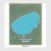 Steinhuder Meer Deutschland Karte Aufkleber (Blatt)