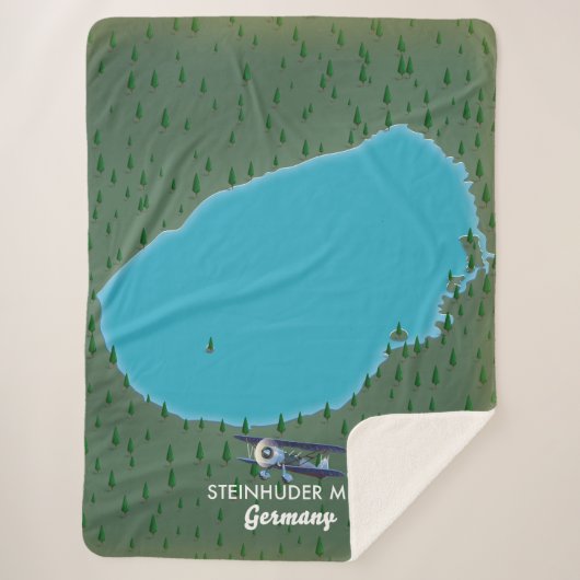 Steinhuder Meer Deutschland Karte Plaque Sherpadecke (Vorderseite)