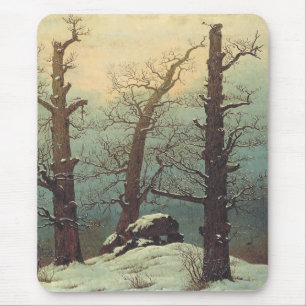 Steinhügel im Schnee von Caspar David Friedrich Mousepad