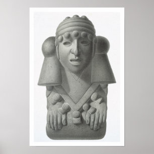 Steinidol des Regengottes Cocijo, Platte von 'Anc Poster