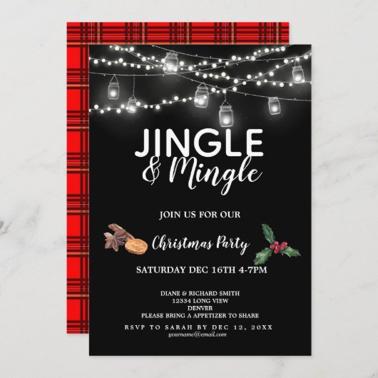 Steinjammer und Weihnachtsgeschenk-Party Einladung (Vorne/Hinten)