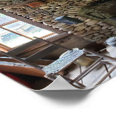 Steinkamin im Zuhause des 19. Jahrhunderts Poster (Ecke)