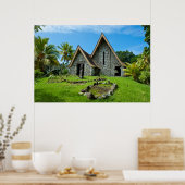 Steinkirche auf der Insel Kwato Poster (Küche)
