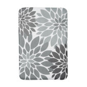 Steinkohle Grau-Chrysanthemen Blumenmuster Badematte (Vorderseite Vertikal)