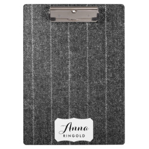 Steinkohle, graue Pinstripe, Tweed-Schiefermatte Klemmbrett