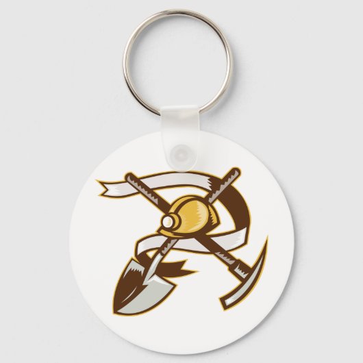 Steinkohlebergwerk-Schaufelpickax Schlüsselanhänger (Vorderseite)