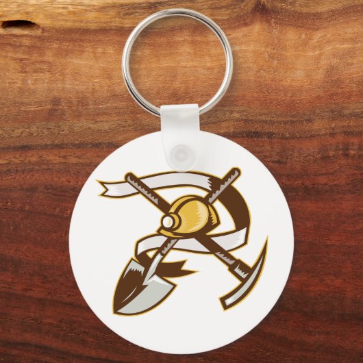 Steinkohlebergwerk-Schaufelpickax Schlüsselanhänger (Vorderseite)