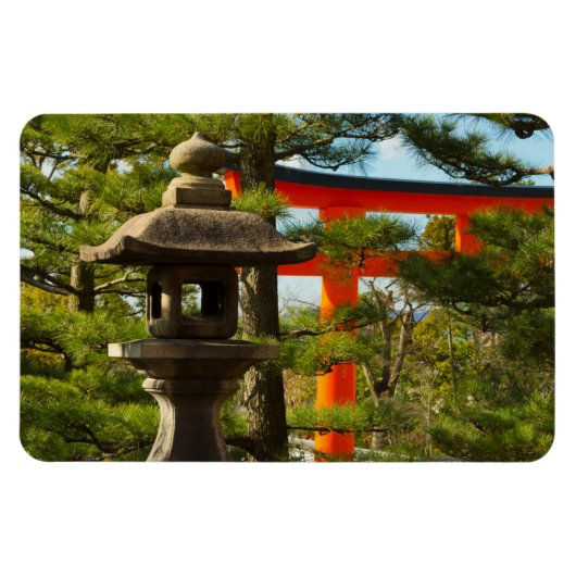Steinlaterne und Torii-Tor Magnet (Horizontal)