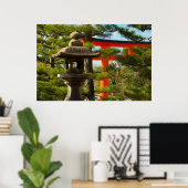 Steinlaterne und Torii-Tor Poster (Heimbüro)
