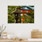 Steinlaterne und Torii-Tor Poster (Küche)
