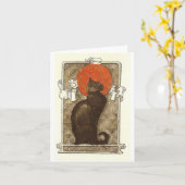 Steinleins Katze - Art Nouveau Karte (Gelbe Blume)