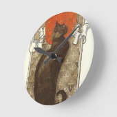 Steinleins Katze - Art Nouveau Runde Wanduhr (Winkel)