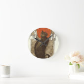 Steinleins Katze - Art Nouveau Runde Wanduhr (Zuhause)