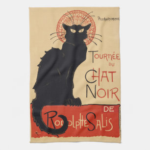 Steinlen Art Nouveau Chic Schwarze Katze Vintage D Geschirrtuch