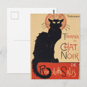 Steinlen Art Nouveau Chic Schwarze Katze Vintage D Postkarte