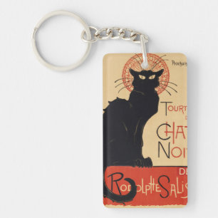 Steinlen Art Nouveau Chic Schwarze Katze Vintage D Schlüsselanhänger