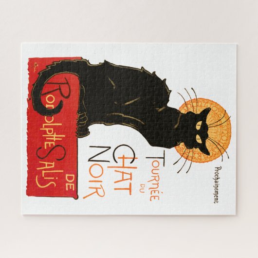 Steinlen Art Nouveau French Black Cat Art Puzzle (Horizontal)