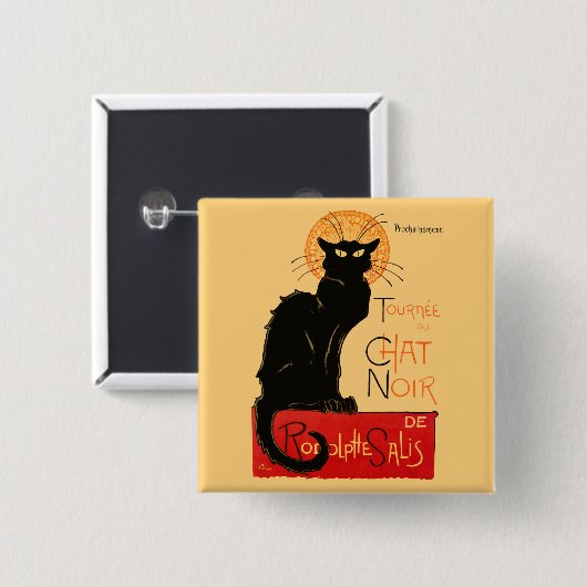 Steinlen Black Cat Classic Artwork Button (Vorne & Hinten)