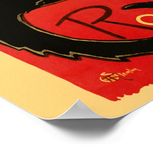 Steinlen Black Cat Classic Artwork Poster (Ecke)