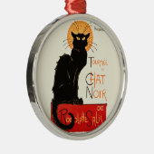 Steinlen Black Cat Classic Artwork Silbernes Ornament (Rechts)