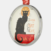 Steinlen Black Cat Classic Artwork Silbernes Ornament (Links)