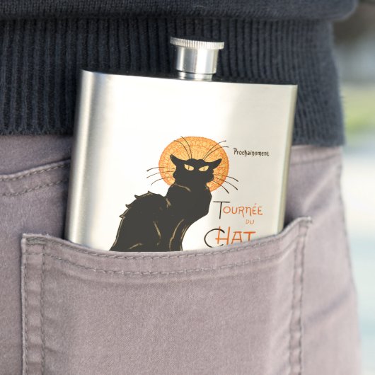 Steinlen Black Cat Classic French Artwork Flachmann (Beispiel)