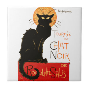Steinlen Black Cat Classic French Artwork Fliese