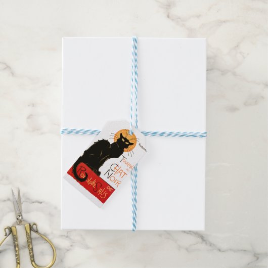 Steinlen Black Cat Classic French Artwork Geschenkanhänger (Mit Garn)