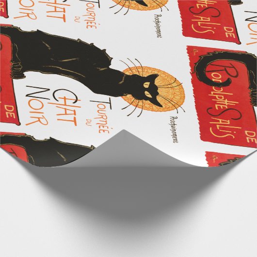 Steinlen Black Cat Classic French Artwork Geschenkpapier (Ecke)