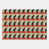 Steinlen Black Cat Classic French Artwork Geschenkpapier Set (Vorderseite 3)