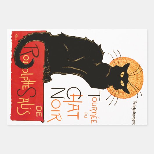 Steinlen Black Cat Classic French Artwork Geschenkpapier Set (Vorderseite 2)