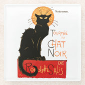 Steinlen Black Cat Classic French Artwork Glasuntersetzer (Vorderseite)