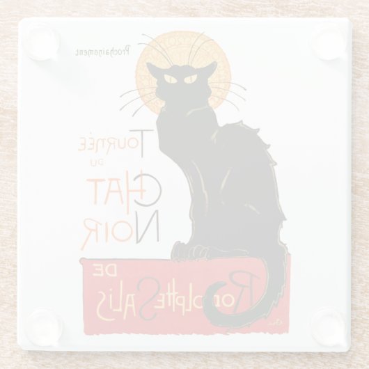 Steinlen Black Cat Classic French Artwork Glasuntersetzer (Rückseite)