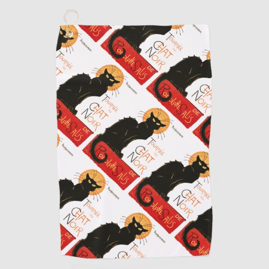 Steinlen Black Cat Classic French Artwork Golfhandtuch (Vorderseite)