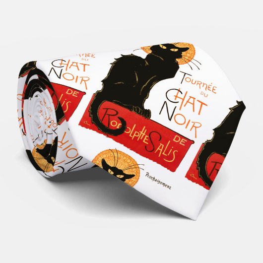 Steinlen Black Cat Classic French Artwork Krawatte (Gerollt)