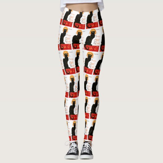 Steinlen Black Cat Classic French Artwork Leggings (Vorderseite)
