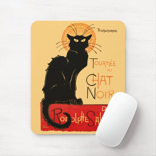 Steinlen Black Cat Classic French Artwork Mousepad (Mit Mouse)