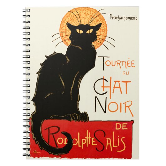 Steinlen Black Cat Classic French Artwork Notizblock (Vorderseite)