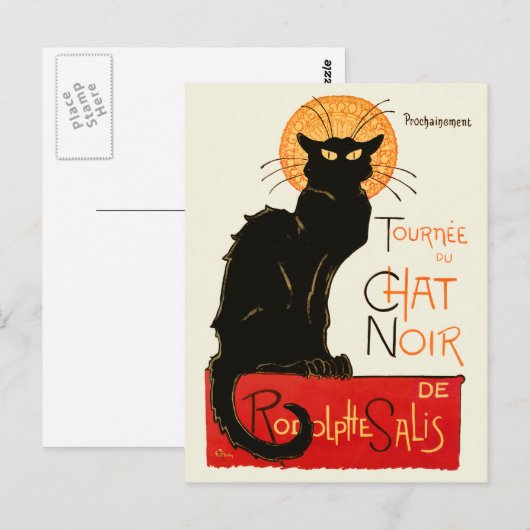 Steinlen Black Cat Classic French Artwork Postkarte (Vorne/Hinten)