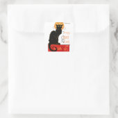 Steinlen Black Cat Classic French Artwork Quadratischer Aufkleber (Tasche)