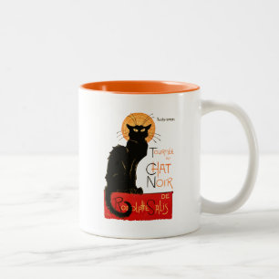 Steinlen Black Cat Classic French Artwork Zweifarbige Tasse