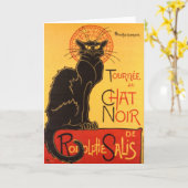 Steinlen: Chat Noir Karte (Gelbe Blume)