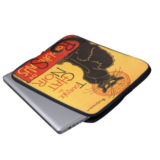 Steinlen: Chat Noir Laptopschutzhülle (Vorne Knopf)