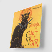 Steinlen: Chat Noir Quadratische Wanduhr (Winkel)