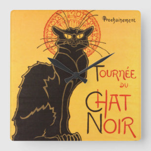 Steinlen: Chat Noir Quadratische Wanduhr