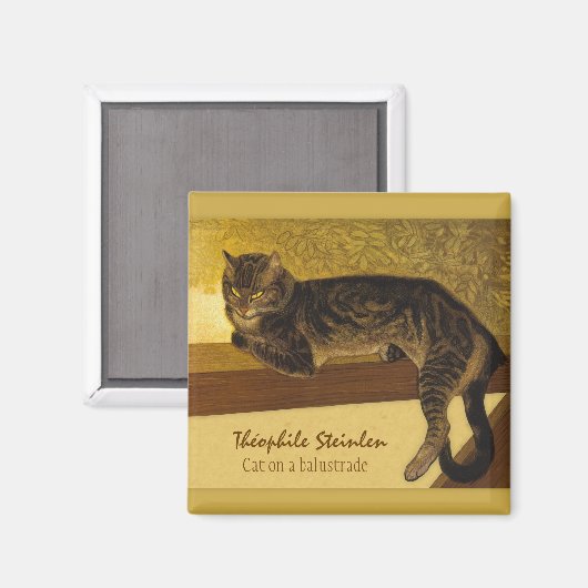 Steinlen Katze auf einem Balustrade 1909 Grumpy Ka Magnet (Vorderseite/Rückseite)