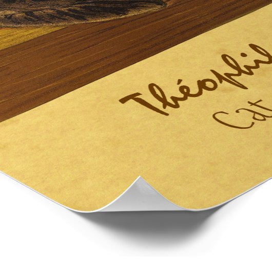 Steinlen Katze auf einem Balustrade CC0975 Grumpy  Poster (Ecke)