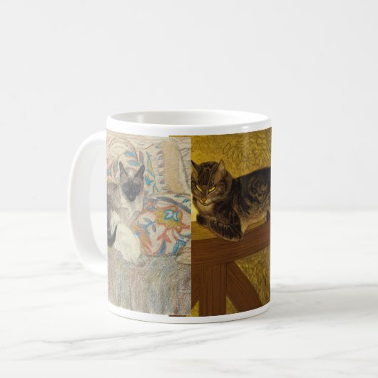Steinlen Katzen, vier von ihnen Kaffeetasse (Vorderseite Links)