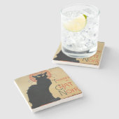 Steinlen Kunst Nouveau Tournee du Chat Noir Steinuntersetzer (Seitenansicht)